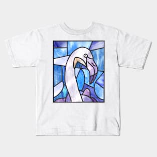 Blue Glass Flamingo Kids T-Shirt